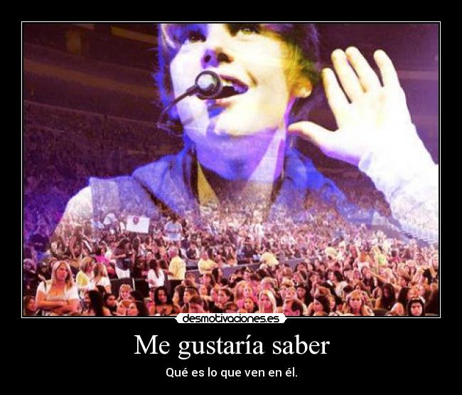 Me gustaría saber - Qué es lo que ven en él.