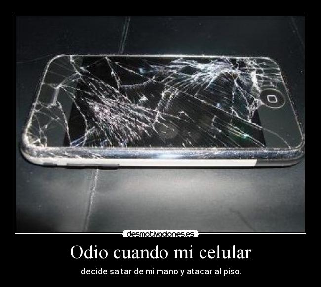 Odio cuando mi celular - decide saltar de mi mano y atacar al piso.
