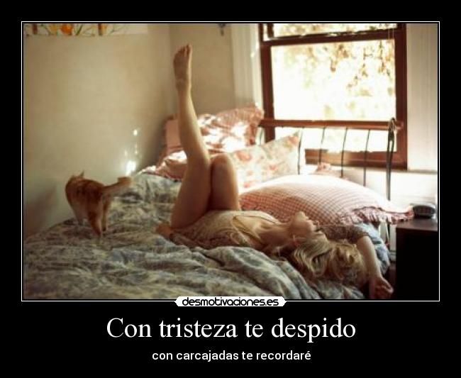 Con tristeza te despido - con carcajadas te recordaré