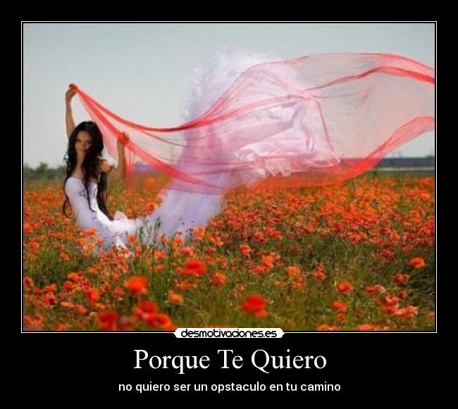 Porque Te Quiero - no quiero ser un opstaculo en tu camino