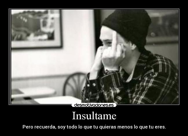 Insultame - Pero recuerda, soy todo lo que tu quieras menos lo que tu eres.