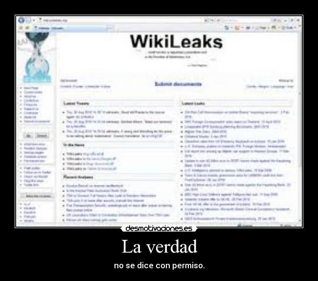 La verdad - no se dice con permiso.