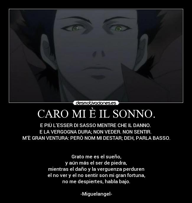 CARO MI È IL SONNO. -