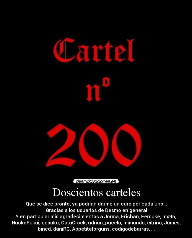 Doscientos carteles -