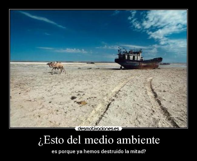 ¿Esto del medio ambiente - es porque ya hemos destruido la mitad?