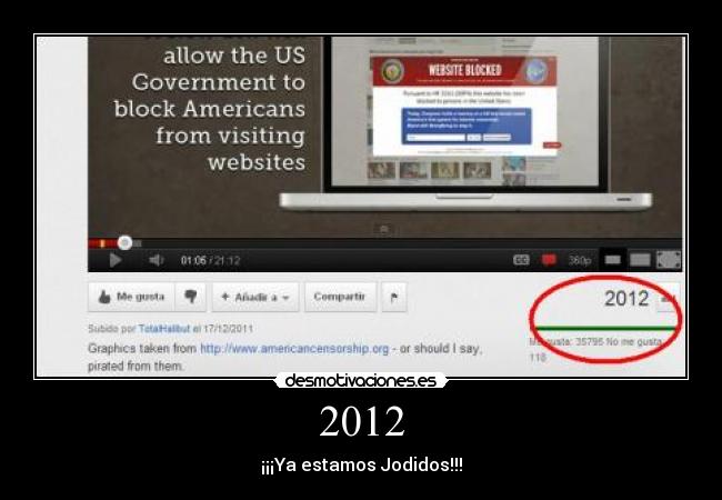 2012 - ¡¡¡Ya estamos Jodidos!!!