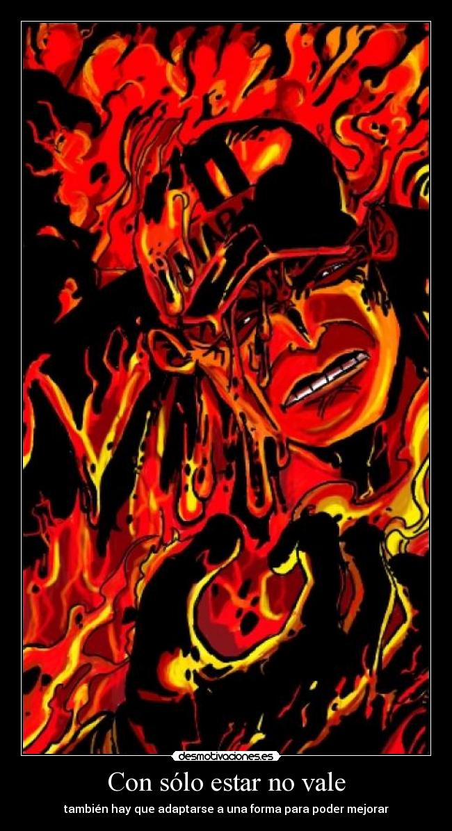 carteles one piece akainu con solo estar vale tambien hay que adaptarse forma para poder mejorar desmotivaciones