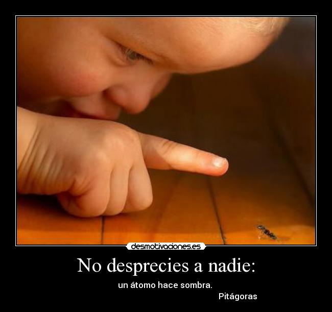 No desprecies a nadie: - 
