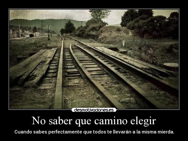 No saber que camino elegir - Cuando sabes perfectamente que todos te llevarán a la misma mierda.