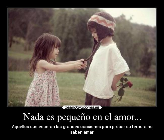Nada es pequeño en el amor... - Aquellos que esperan las grandes ocasiones para probar su ternura no saben amar.