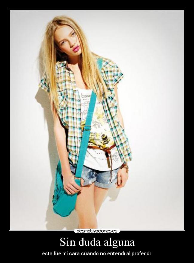 Sin duda alguna - esta fue mi cara cuando no entendí al profesor.