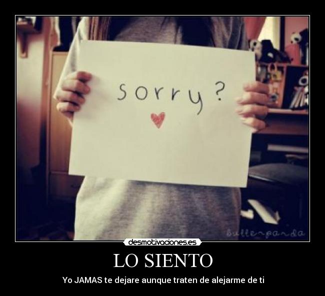 LO SIENTO - ♥♥Yo JAMAS te dejare aunque traten de alejarme de ti♥♥