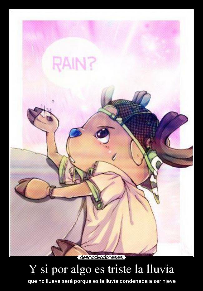 carteles one piece chopper lluvia jeremai desmotivaciones