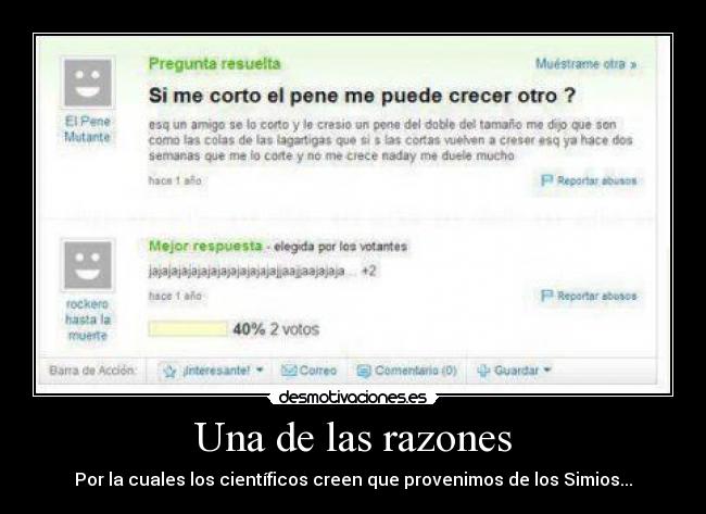 Una de las razones -