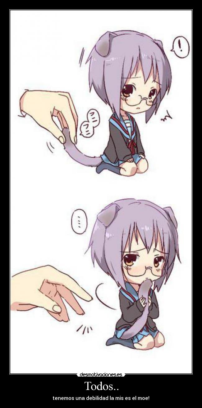 carteles moe anime otaku kawaii neko nyan yuki nagato suzumiya haruhi desmotivaciones