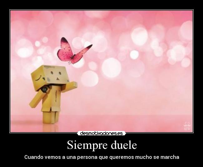 Siempre duele - Cuando vemos a una persona que queremos mucho se marcha