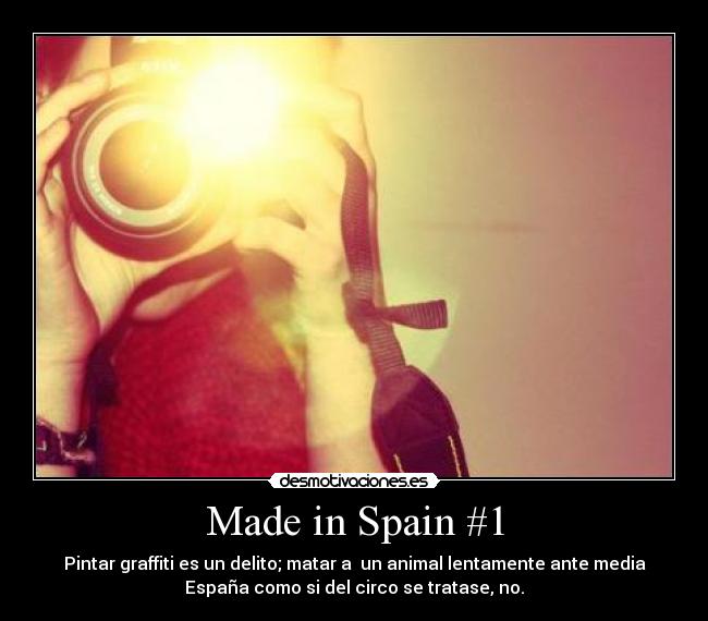 Made in Spain #1 - Pintar graffiti es un delito; matar a un animal lentamente ante media
España como si del circo se tratase, no.