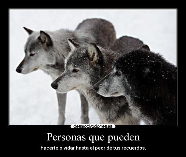 Personas que pueden - hacerte olvidar hasta el peor de tus recuerdos.