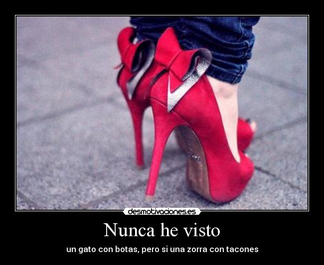 Nunca he visto - un gato con botas, pero si una zorra con tacones