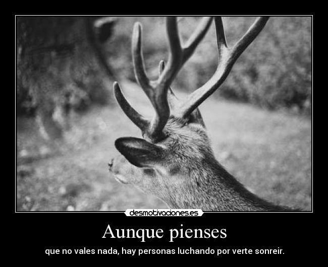 Aunque pienses - que no vales nada, hay personas luchando por verte sonreir.