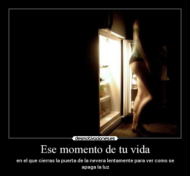 Ese momento de tu vida - en el que cierras la puerta de la nevera lentamente para ver como se apaga la luz
