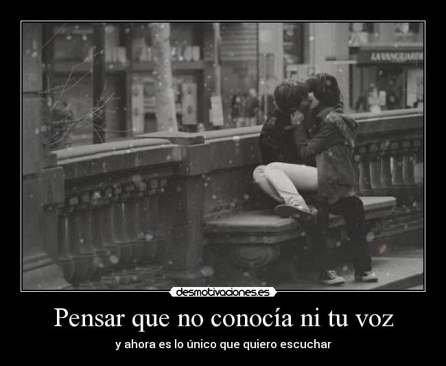 Pensar que no conocía ni tu voz - 