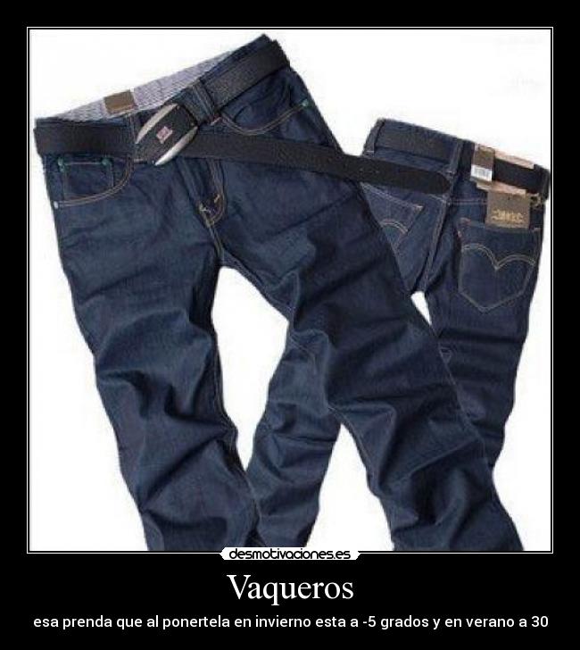 Vaqueros - esa prenda que al ponertela en invierno esta a -5 grados y en verano a 30