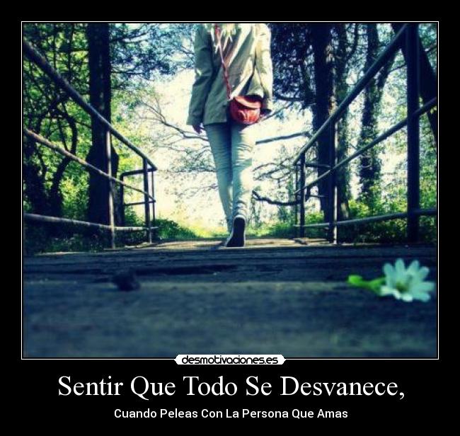 Sentir Que Todo Se Desvanece, - Cuando Peleas Con La Persona Que Amas