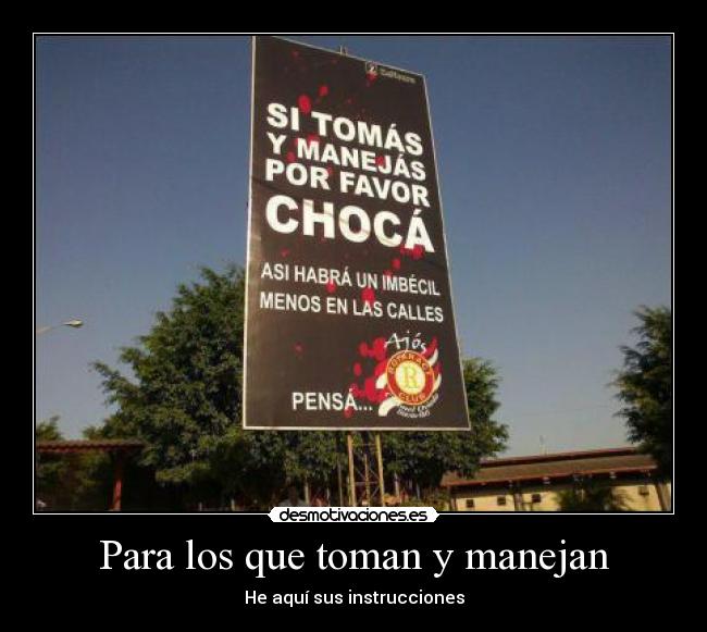 Para los que toman y manejan - 
