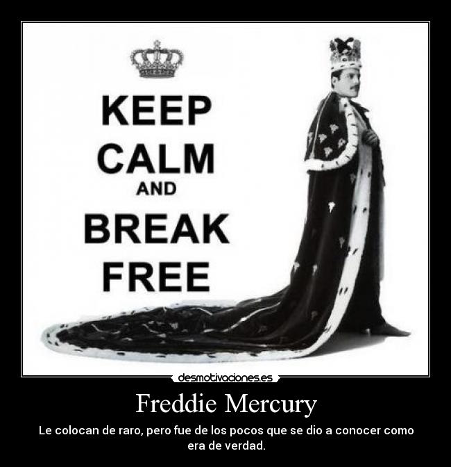 Freddie Mercury - Le colocan de raro, pero fue de los pocos que se dio a conocer como era de verdad.