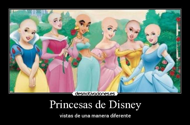 carteles princesas disney calvas desmotivaciones