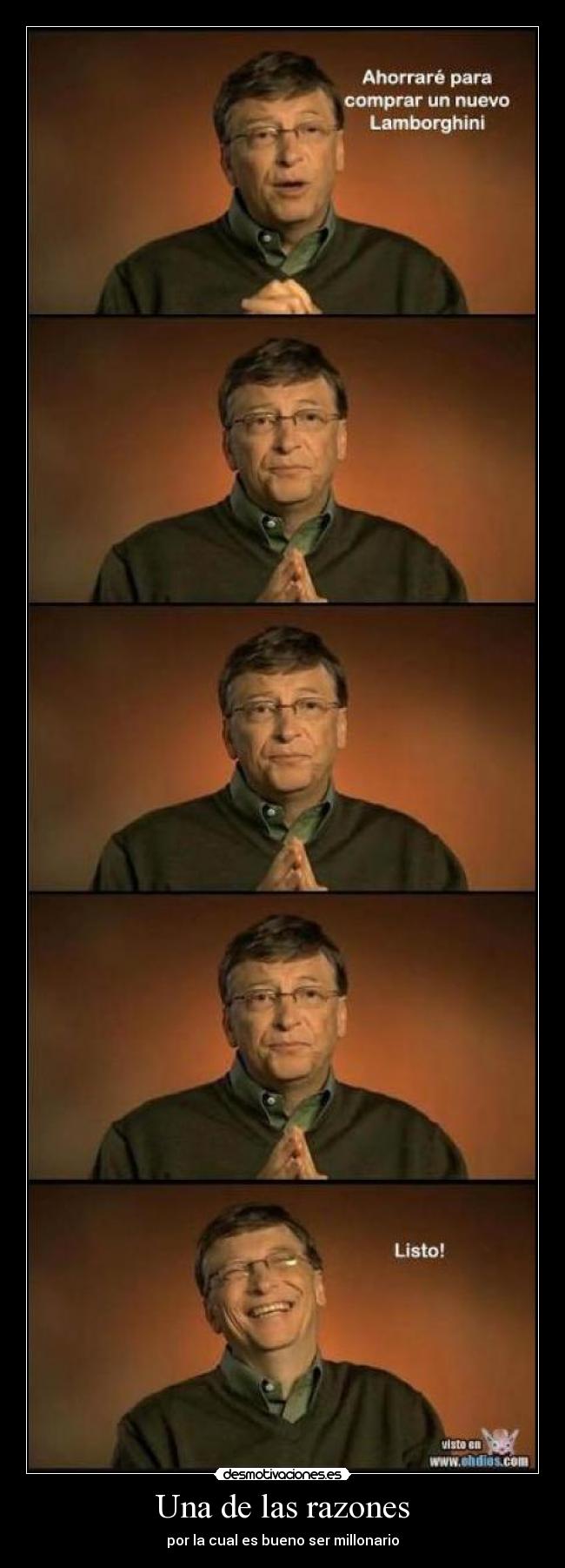 Una de las razones - por la cual es bueno ser millonario