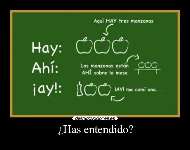 ¿Has entendido? -