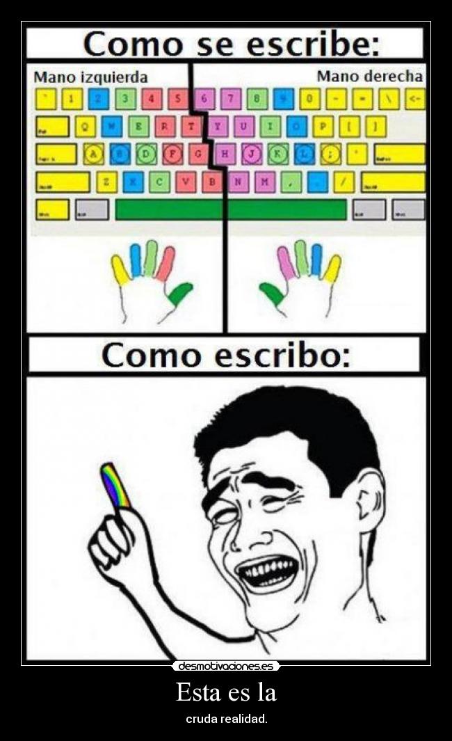 carteles dedo colores escribir teclado desmotivaciones