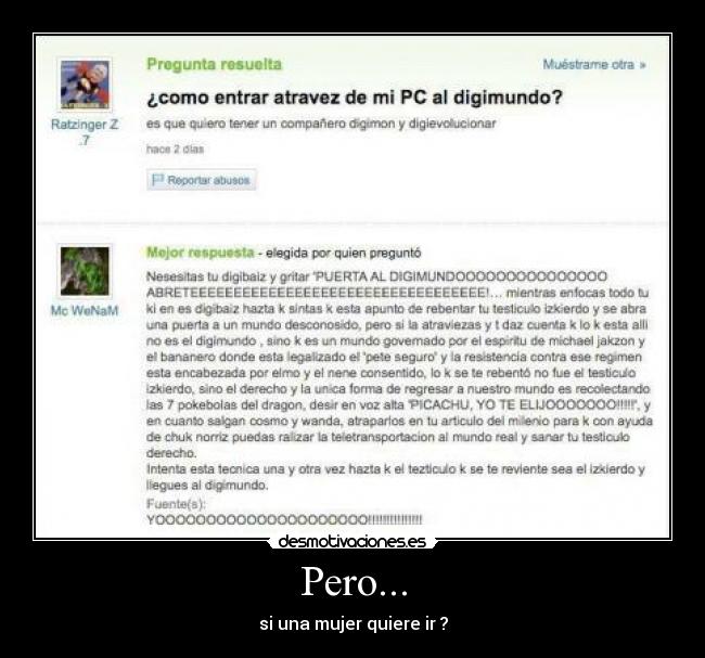 Pero... - si una mujer quiere ir ?