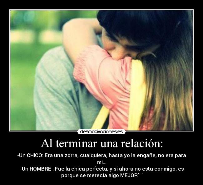 Al terminar una relación: -