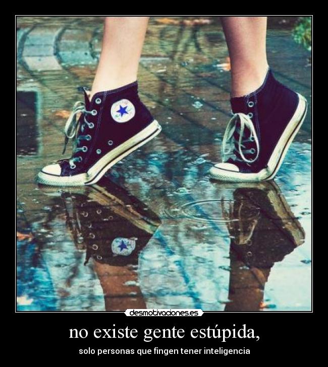 no existe gente estúpida, - solo personas que fingen tener inteligencia