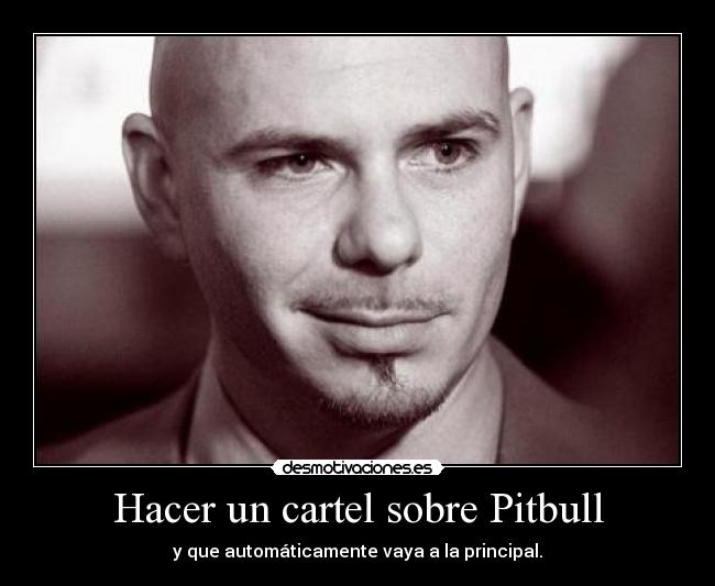 Hacer un cartel sobre Pitbull -