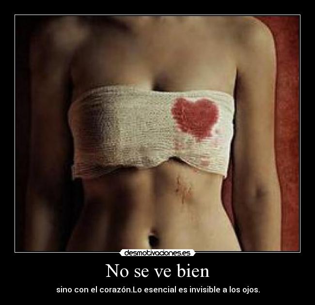 No se ve bien - sino con el corazón.Lo esencial es invisible a los ojos.