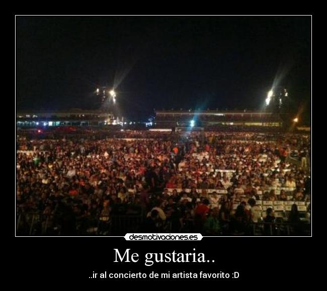 Me gustaria.. - ..ir al concierto de mi artista favorito :D