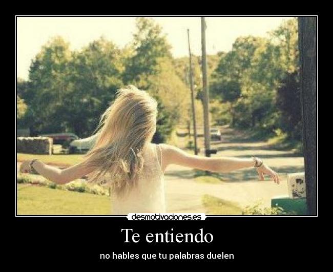 Te entiendo - no hables que tu palabras duelen