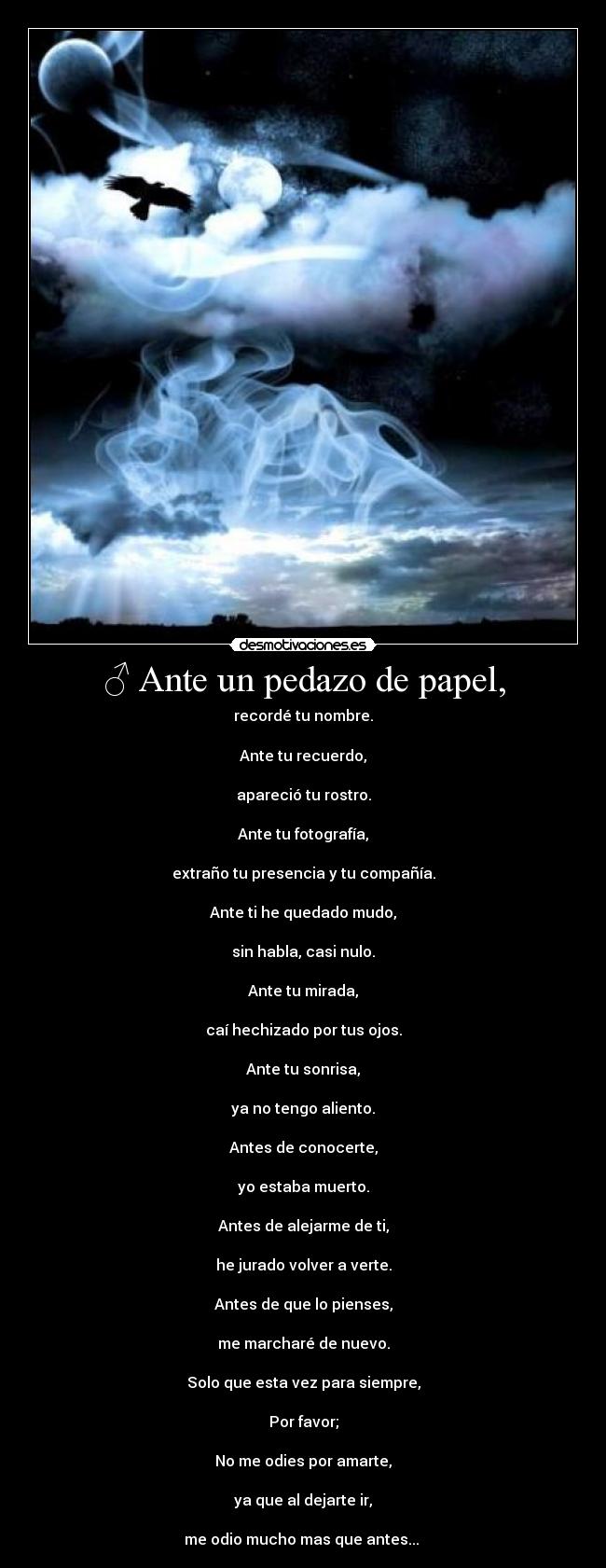 ♂ Ante un pedazo de papel, -