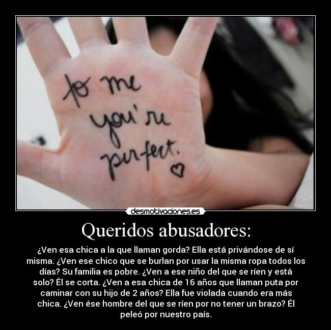 Queridos abusadores: - 