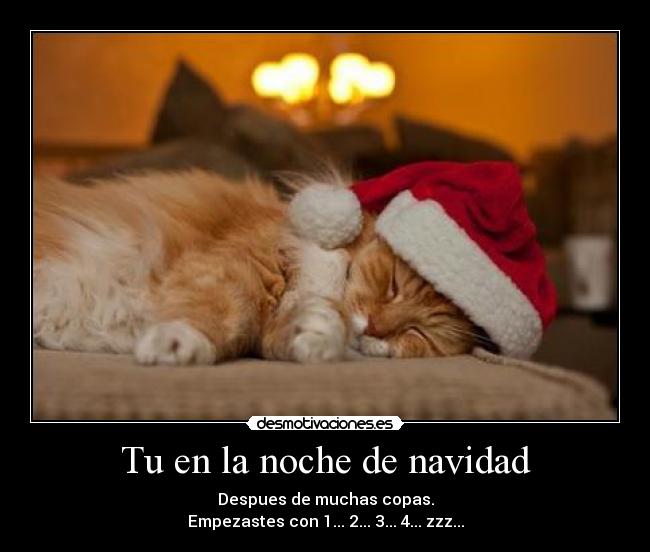 Tu en la noche de navidad - Despues de muchas copas.
Empezastes con 1... 2... 3... 4... zzz...