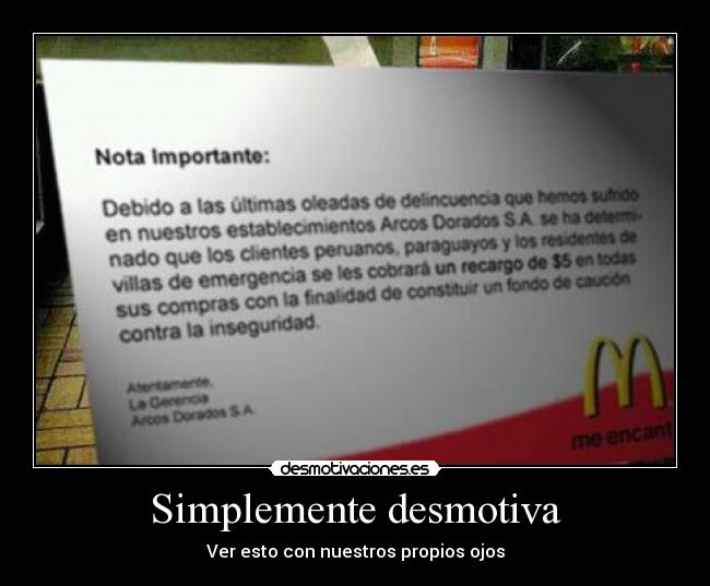 Simplemente desmotiva - Ver esto con nuestros propios ojos