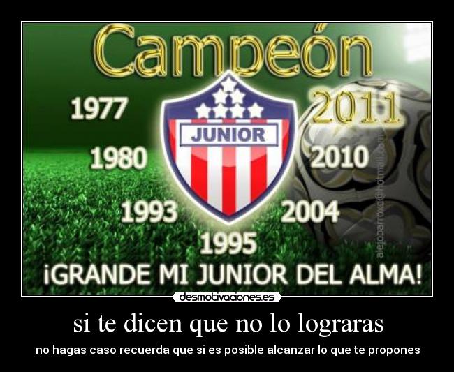 si te dicen que no lo lograras - no hagas caso recuerda que si es posible alcanzar lo que te propones