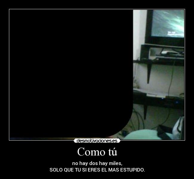 Como tú - no hay dos hay miles,
SOLO QUE TU SI ERES EL MAS ESTUPIDO.