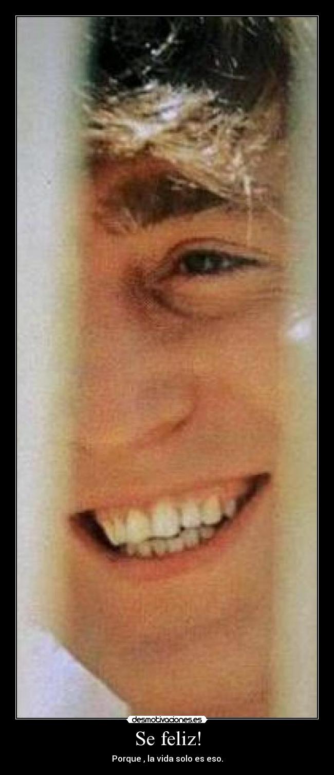 Se feliz! - Porque , la vida solo es eso.
