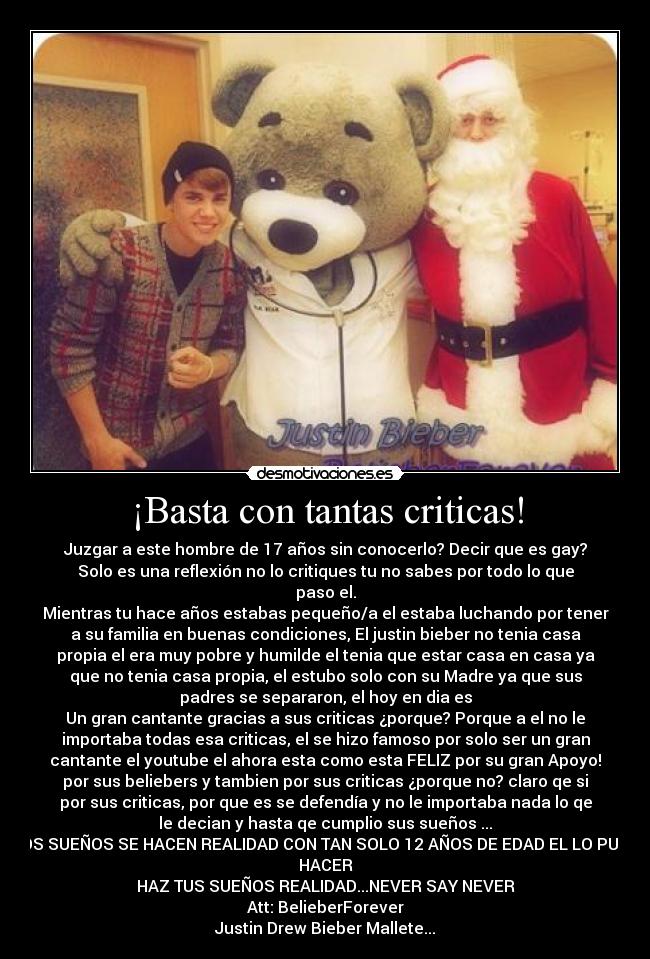 ¡Basta con tantas criticas! - 
