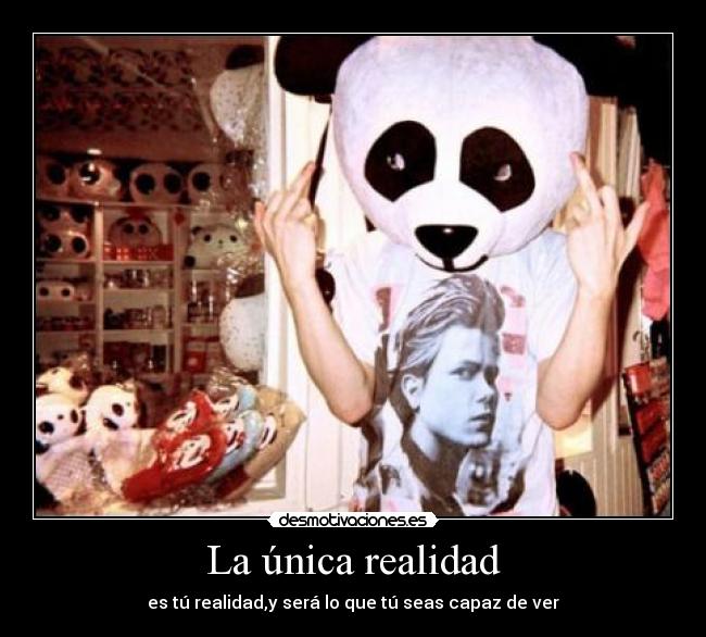 La única realidad - es tú realidad,y será lo que tú seas capaz de ver